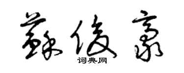 曾庆福苏俊豪草书个性签名怎么写