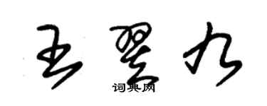 朱锡荣王翌九草书个性签名怎么写