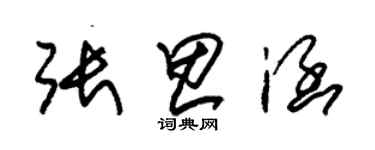朱锡荣张思涵草书个性签名怎么写