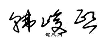 朱锡荣韩峻熙草书个性签名怎么写