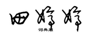 朱锡荣田婷婷草书个性签名怎么写