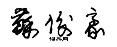 朱锡荣苏俊豪草书个性签名怎么写