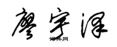 朱锡荣廖宇泽草书个性签名怎么写