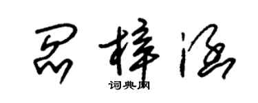 朱锡荣阎梓涵草书个性签名怎么写