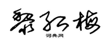 朱锡荣黎红梅草书个性签名怎么写