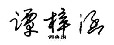 朱锡荣谭梓涵草书个性签名怎么写