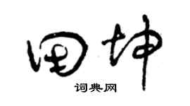 曾庆福田坤草书个性签名怎么写