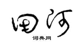 曾庆福田河草书个性签名怎么写