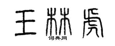 曾庆福王林虎篆书个性签名怎么写