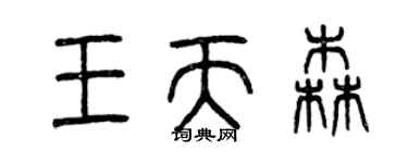 曾庆福王天森篆书个性签名怎么写