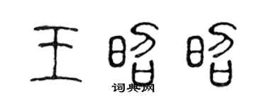 陈声远王昭昭篆书个性签名怎么写