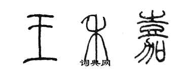 陈墨王禾嘉篆书个性签名怎么写