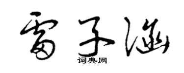 曾庆福雷子涵草书个性签名怎么写