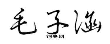 曾庆福毛子涵草书个性签名怎么写