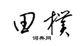 梁锦英田朴草书个性签名怎么写