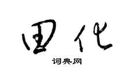 梁锦英田化草书个性签名怎么写