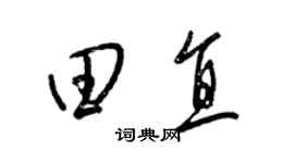 梁锦英田直草书个性签名怎么写