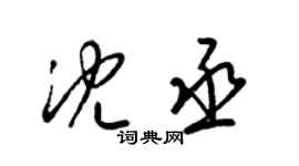 梁锦英沈丞草书个性签名怎么写