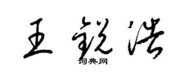 梁锦英王锐浩草书个性签名怎么写