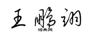 梁锦英王鹏翊草书个性签名怎么写