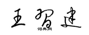 梁锦英王习建草书个性签名怎么写