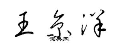 梁锦英王京洋草书个性签名怎么写