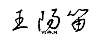 梁锦英王阳笛草书个性签名怎么写