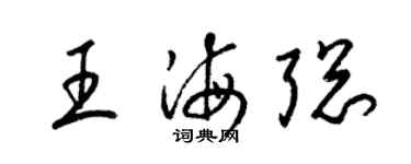 梁锦英王海聪草书个性签名怎么写