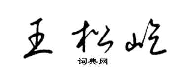 梁锦英王松屹草书个性签名怎么写