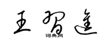 梁锦英王习进草书个性签名怎么写