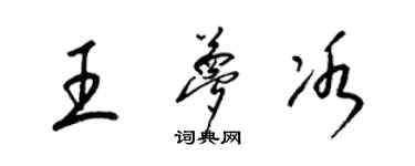 梁锦英王梦冰草书个性签名怎么写