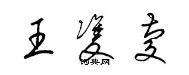 梁锦英王双庆草书个性签名怎么写