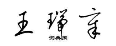 梁锦英王瑞章草书个性签名怎么写