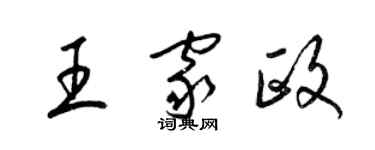 梁锦英王家政草书个性签名怎么写