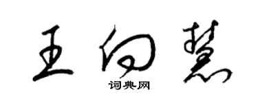 梁锦英王向慧草书个性签名怎么写