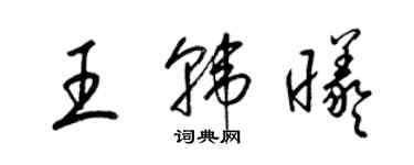 梁锦英王韩曦草书个性签名怎么写
