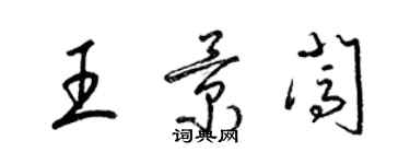 梁锦英王景闯草书个性签名怎么写