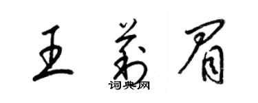 梁锦英王莉眉草书个性签名怎么写