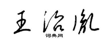 梁锦英王治胤草书个性签名怎么写
