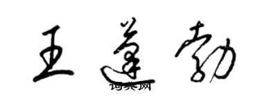 梁锦英王蓬勃草书个性签名怎么写