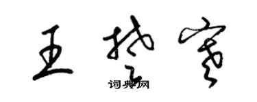 梁锦英王楚寒草书个性签名怎么写