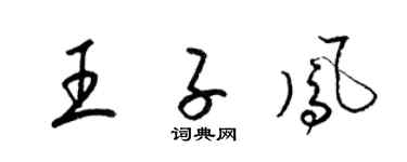 梁锦英王子凤草书个性签名怎么写