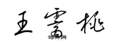 梁锦英王霁桃草书个性签名怎么写
