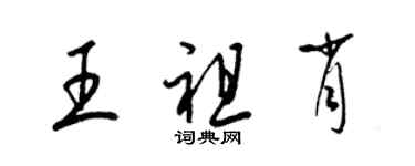 梁锦英王祖肖草书个性签名怎么写