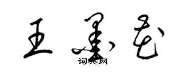 梁锦英王墨花草书个性签名怎么写