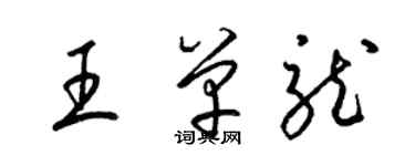 梁锦英王单龙草书个性签名怎么写