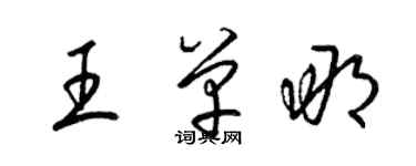 梁锦英王单那草书个性签名怎么写