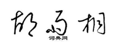 梁锦英胡雨桐草书个性签名怎么写