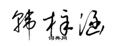 梁锦英韩梓涵草书个性签名怎么写