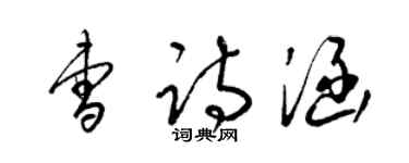 梁锦英曹诗涵草书个性签名怎么写